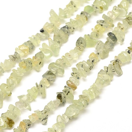 Honeyhandy Prehnite Chip Bead Strands, 5~8x5~8mm, Hole: 1mm, about 31.5 inch