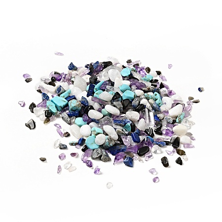 Natural & Synthetic Mixed Gemstone Chip Beads, No Hole, Mixed Dyed and Undyed, 1~11.5x1~8x1~5.5mm