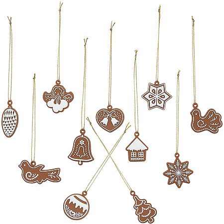 GORGECRAFT 11PCS Christmas Hanging Ornaments for Small Christmas Tree Decoration with Gold Hanging Strings for Festive Season Pendant Holiday Party Decorations DIY Crafts