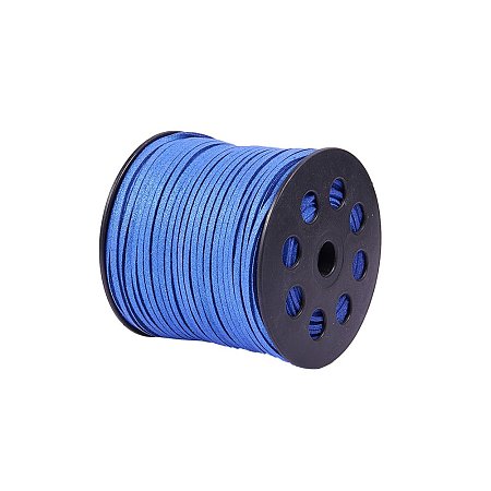 ARRICRAFT 1 Rolls Glitter Powder Lace Faux Leather Suede Beading Cords Velvet String 3mm 100 Yard per Roll Blue