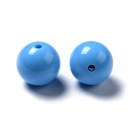 Solid Chunky Bubblegum Acrylic Beads, Round, Turquoise, 20mm, Hole: 3mm, about 112pcs/500g