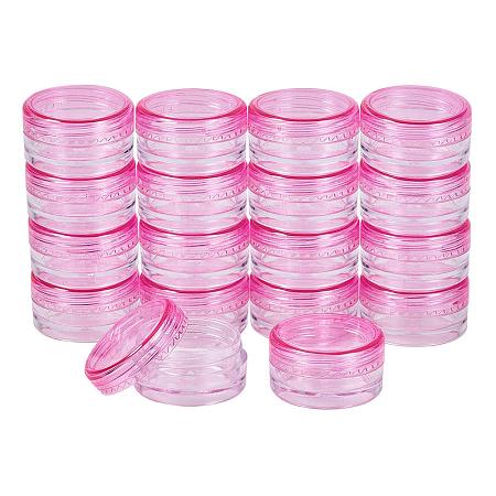 PandaHall Elite 120pcs 3g/0.1oz Round Empty Clear Container Jar with Pink Screw Cap Lid for Makeup Cosmetic Samples Bead Small Jewelry Nails Art Cream