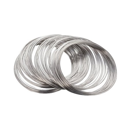 NBEADS 1000g Steel Memory Wire, Necklaces Making, Nickel Free, Nickel, 11.5CM, Wire: 1.0mm, About 500 circles/1000g