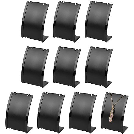 FINGERINSPIRE 10 PCS Curved Necklace Display Stand, Plastic Long Chain Necklace Holder Stand, Jewelry Showcase Stand for Pendant, Hook Earrings, Jewelry Showing, Retail Selling and More