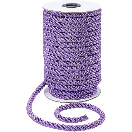 PandaHall Elite 8mm Twisted Cord Rope, 20 Yards Cord Choker Thread All Purpose Twine Cord Nylon Rope String for Home Christmas, Honor Cord, Curtain Tieback, Upholstery, Handbags Handles, Blue Violet