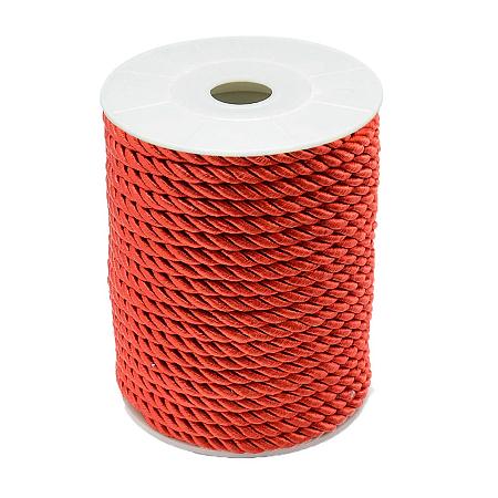 ARRICRAFT 20 Yards(18m) 5mm 3-Ply Twisted Cord Rope Nylon Twisted Cord Trim Thread String for DIY Craft Making, Red