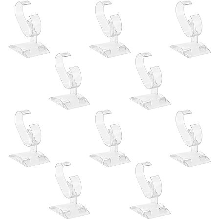 SUPERFINDINGS 10 Pcs Acrylic C-Shaped Watch Display Clear Jewelry Bracelet Display Stand Bangle Organizer Rack Acrylic Bracelet Display Collar Stand Holder