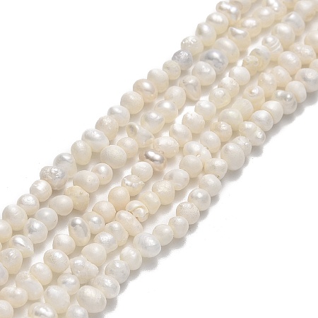 Honeyhandy Natural Cultured Freshwater Pearl Beads Strands, Potato, Beige, 2.5~3x3.5~4.5x3~4mm, Hole: 0.5mm, about 119~124pcs/strand, 13.78~13.90 inch(35~35.3cm)