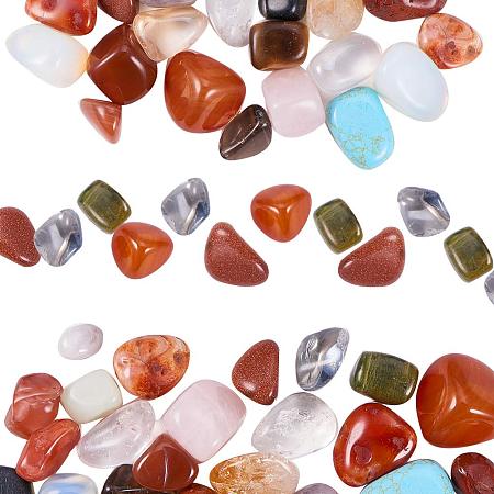 PandaHall Elite 300 Grams Tumbled Polished Stones Irregular Rock Crystals No Hole Natural and Synthetic Gemstone Charms, Assorted Stones
