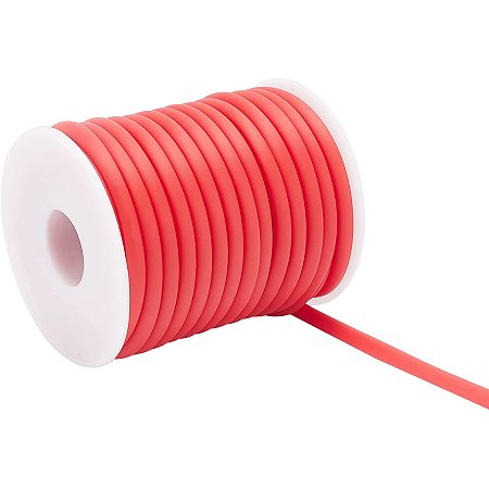 ARRICRAFT 1 Roll 10m/roll 5mm Silicone Cord Rubber Cord for Bracelet Necklace Making with 3mm Hole, Wrapped Around White Plastic Spool