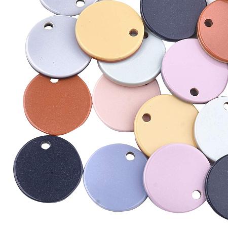 ARRICRAFT 200pcs 25mm Flat Round Resin Pendants with 3mm Hole for DIY Jewelry Making, Mixed Colors
