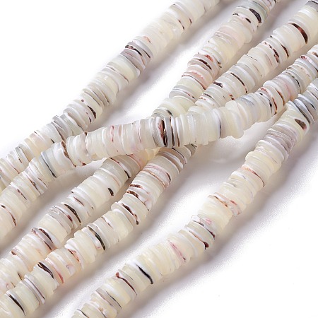 Natural Trochid Shell/Trochus Shell Beads Strands, AB Color Plated, Disc/Flat Round, 9x1~3mm, Hole: 1.2mm, about 246pcs/strand, 15.55''(39.5cm)