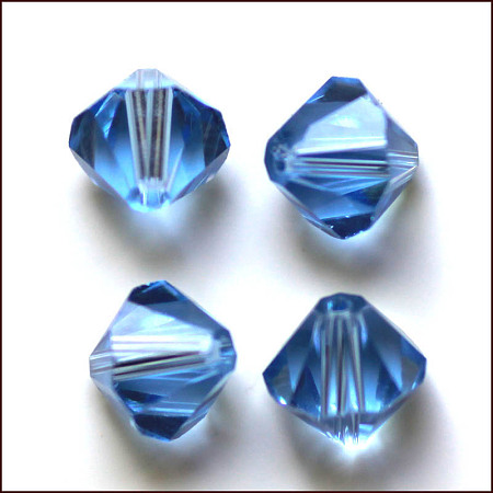 Honeyhandy Imitation Austrian Crystal Beads, Grade AAA, Faceted, Bicone, Cornflower Blue, 10x9~10mm, Hole: 0.9~1.6mm