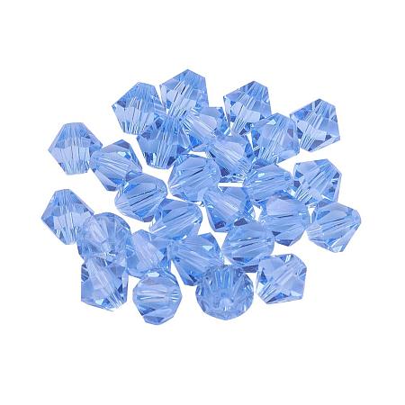 ARRICRAFT 50pcs Imitation Austrian Crystal Glass Beads Faceted Round Bicone Clear Grade AAA Beads for Jewelry Craft Making 6mm Hole: 1mm Blue