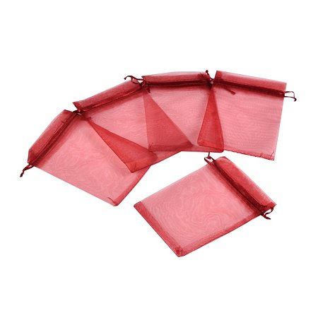 NBEADS 100pcs 4x6 Inch Dark Red Organza Gift Bags with Drawstring Storage Bags Candy Pouch Party Wedding Favor Gift Bags