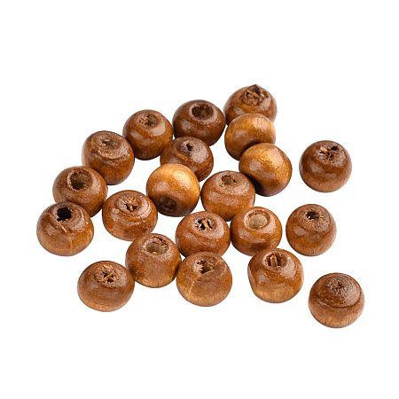 NBEADS Round Dyed Wood Beads Lead Free Coffee for Jewelry Making 14600pcs 1000g