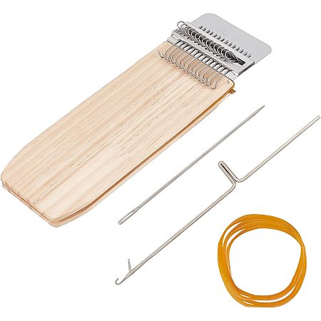ARRICRAFT Wood Knitting Looms, Wooden Weaving Frame Loom Mini Household Mending  Loom Weaving Loom Kit with Pin Rubber Findings for Quickly Mending Jeans,  Repair Clothes, DIY Weaving Arts 