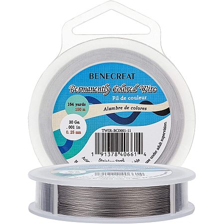 BENECREAT 7 Strands Bead String Wire (0.25MM, 490FT) Nylon Coated Stainless Steel Beading Wire for Necklace Bracelet Making