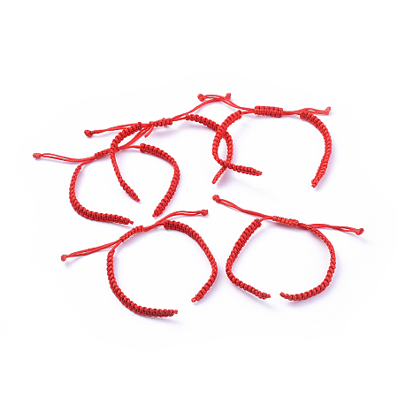 Honeyhandy Braided Nylon Cord for DIY Bracelet Making, Red, 5-3/4 inch~6-1/8 inch(145~155mm), 5x2mm