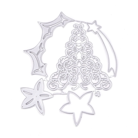 ARRICRAFT Christmas Carbon Steel Cutting Dies Stencils, for DIY Scrapbooking/Photo Album, Decorative Embossing DIY Paper Card, Christmas tree, Matte Platinum Color, 148x113.3x0.7mm