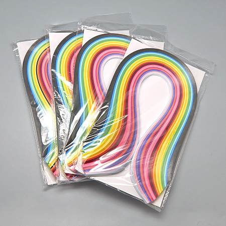 Honeyhandy Rectangle 26 Colors Quilling Paper Strips, Mixed Sizes, Mixed Color, 390x3~10mm, about 260strips/bag, 26colors/bag, 4bags/set
