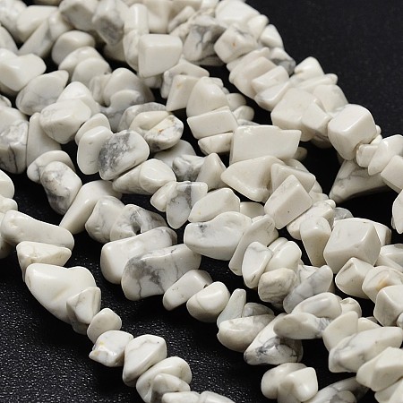 Honeyhandy Chip Natural Howlite Beads Strands, 5~8x5~8mm, Hole: 1mm, 34 inch