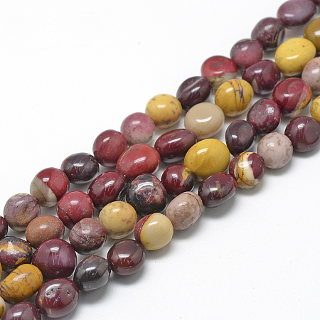 Honeyhandy Natural Mookaite Beads Strands, Oval, 8~15x7~12x4~12mm, Hole: 1mm, about 30~45pcs/strand, 15.7 inch