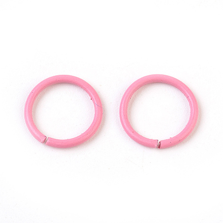 Honeyhandy Iron Open Jump Rings, Hot Pink, 18 Gauge, 10x1mm, Inner Diameter: 8mm
