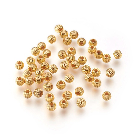 Honeyhandy Tibetan Style Alloy Spacer Beads, Lead Free & Cadmium Free, Bicone, Golden Color, Size: about 4mm long, 4.5mm wide, hole: 1mm