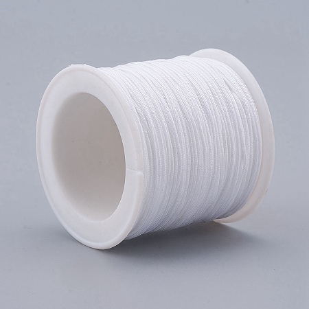 Honeyhandy Braided Nylon Thread, DIY Material for Jewelry Making, White, 0.8mm, 100yards/roll