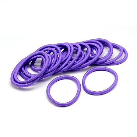 Honeyhandy Girl's Hair Accessories, Nylon Thread Elastic Fiber Hair Ties, Medium Purple, 44mm