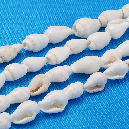 ARRICRAFT Natural Trumpet Shell Beads Strands, White, 6~11x4~7mm, Hole: 0.5~1mm, about 160pcs/strand, 23 inches
