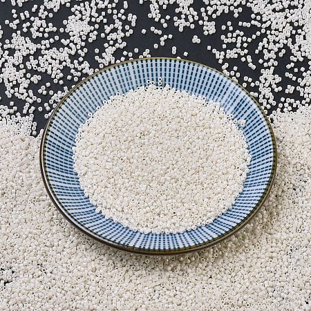 MIYUKI Delica Beads, Cylinder, Japanese Seed Beads, 11/0, (DB0211) Opaque Limestone Luster, 1.3x1.6mm, Hole: 0.8mm; about 2000pcs/10g