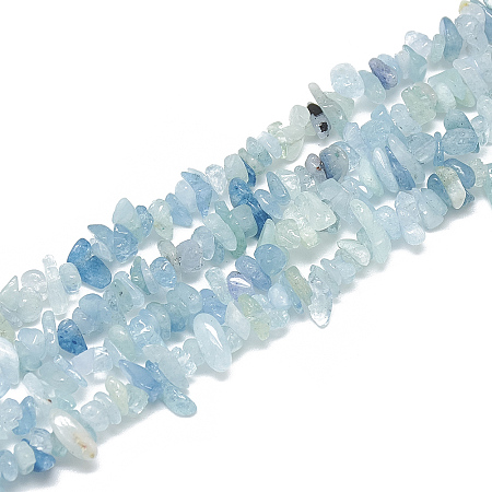 ARRICRAFT Natural Aquamarine Beads Strands, Chip, 3~11x3~5x1~4mm, Hole: 1mm, about 380~400pcs/strand, 33 inches