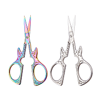 Stainless Steel Scissors, Embroidery Scissors, Sewing Scissors, Mixed Color, 114x50x4.5mm; 2 colors, 1pc/color, 2pcs/set