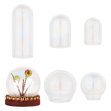 NBEADS 12 Pcs 2 Styles Mini Glass Dome Cloches, Round Cloche Bell Jar Terrarium Column Glass Dome Cover for Centerpieces Plants Rocks Specimens Flower Decorations DIY Crafts