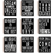 Arricraft 9pcs/set Wall Decor Painting Canvas Wall Art Inspirational Quotes Chemical Fiber Oil Canvas Hanging Painting Canvas Art Poster Printing Artwork Wall Decoration Painting for Home 7.87x9.84in