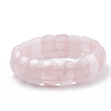 Honeyhandy Natural Rose Quartz Beaded Stretch Bracelets, 2-1/4 inch~2-3/8 inch(5.8~6cm)