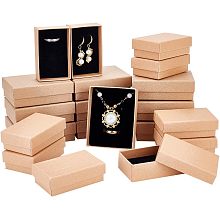 PandaHall Elite 20pcs Jewelry Gift Box 2 Styles Cardboard Display Box Ring Earring Kraft Packing Box with Sponge for Necklace Jewelry Birthday Christmas Valentines Wedding 3.1x1.9x1”/3.5x2.7x1.1”