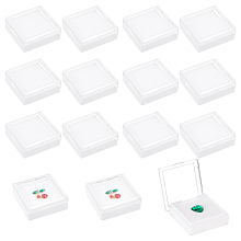 BENECREAT Transparent Acrylic Loose Diamond Display Boxes, with White Sponge Inside, for Gemstone, Jewelry Storage, Square, Clear, 4.3x4.2x1.5cm, Inner Diameter: 3.5x3.5x1cm