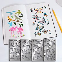 FINGERINSPIRE 4 Pcs Animals Theme Cutting Dies Stencil Metal Template Molds, Bird Butterfly Dragonfly Stainless Steel Embossing Tool Die Cuts for Card Making Scrapbooking DIY Etched Dies Decoration