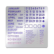 BENECREAT Month Metal Journal Stencil, Calendar Stainless Steel Stencil Template for Notebook Diary Scrapbook, DIY Drawing, Wood Burning, Engraving, 6x6 inch