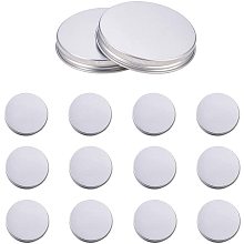 BENECREAT 15 Pack 3.5" x 0.5" Replacement Aluminum Screw Lids with White Gasket for Plastic and Glass Mason Storage Jars