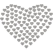 DICOSMETIC 100Pcs Heart Shape Spacer Beads Tibetan Style Alloy Heart with Butterfly Beads Antique Silver European Beads Alloy Loose Beads for Jewelry Making, Hole: 1.6mm