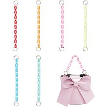 WADORN 6 Colors Acrylic Purse Chain Strap, 9.2 Inch Colorful Resin Handbag Handles Replacement Multicolor Short Bag Chains Bag Decoration Charms Shoulder Strap Extender DIY Bag Accessories