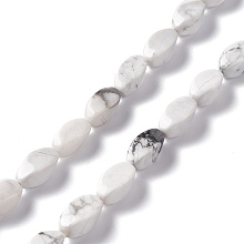 Natural Howlite Beads Strands, Twist, 12x6x6mm, Hole: 1mm, about 33~34pcs/strand, 15.39''~15.98''(39.1~40.6cm)