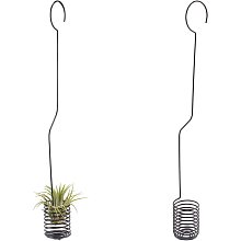 AHANDMAKER 2 Pack Air Plant Hanger, Hanging Air Plants Live Iron Spiral Flower Stand, Black Air Plant Container Tillandsia Holder for Displaying Air Plant, Home Office Yard Decoration