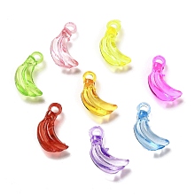 Transparent Acrylic Pendants, Banana, Mixed Color, 23.5x13x17mm, Hole: 3mm, about: 649pcs/500g