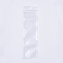 Honeyhandy Pearl Film Plastic Zip Lock Bags, Resealable Packaging Bags, with Hang Hole, Top Seal, Self Seal Bag, Rectangle, White, 21x6cm, Inner Measure: 18x5cm