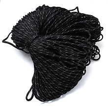 Honeyhandy 7 Inner Cores Polyester & Spandex Cord Ropes, for Rope Bracelets Making, Black, 4mm, about 109.36 yards(100m)/bundle, 420~500g/bundle